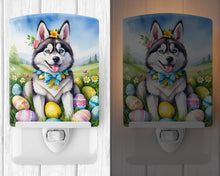 Load image into Gallery viewer, Siberian Husky Easter Egg Hunt Ceramic Night Light
