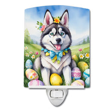 Load image into Gallery viewer, Siberian Husky Easter Egg Hunt Ceramic Night Light
