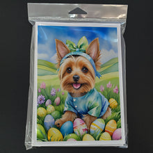 Load image into Gallery viewer, Silky Terrier Easter Egg Hunt Greeting Cards - Blank Note Cards – 8-Pack of Artist-Designed Cards with Envelopes