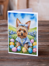 Load image into Gallery viewer, Silky Terrier Easter Egg Hunt Greeting Cards - Blank Note Cards – 8-Pack of Artist-Designed Cards with Envelopes
