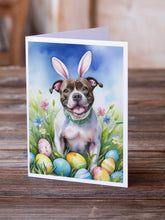 Load image into Gallery viewer, Staffordshire Bull Terrier Easter Egg Hunt Greeting Cards - Blank Note Cards – 8-Pack of Artist-Designed Cards with Envelopes