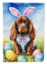 Load image into Gallery viewer, Sussex Spaniel Easter Garden Flag - Easter Egg Hunt - Dog-Themed Spring Yard Decor