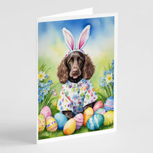 Load image into Gallery viewer, Water Spaniel Easter Egg Hunt Greeting Cards - Blank Note Cards – 8-Pack of Artist-Designed Cards with Envelopes