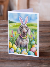 Load image into Gallery viewer, Weimaraner Easter Egg Hunt Greeting Cards - Blank Note Cards – 8-Pack of Artist-Designed Cards with Envelopes