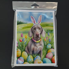 Load image into Gallery viewer, Weimaraner Easter Egg Hunt Greeting Cards - Blank Note Cards – 8-Pack of Artist-Designed Cards with Envelopes