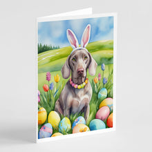 Load image into Gallery viewer, Weimaraner Easter Egg Hunt Greeting Cards - Blank Note Cards – 8-Pack of Artist-Designed Cards with Envelopes