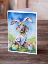 Load image into Gallery viewer, Weimaraner Easter Egg Hunt Greeting Cards - Blank Note Cards – 8-Pack of Artist-Designed Cards with Envelopes