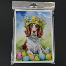 Load image into Gallery viewer, Welsh Springer Spaniel Easter Egg Hunt Greeting Cards - Blank Note Cards – 8-Pack of Artist-Designed Cards with Envelopes