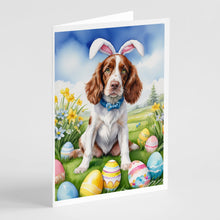 Load image into Gallery viewer, Welsh Springer Spaniel Easter Egg Hunt Greeting Cards - Blank Note Cards – 8-Pack of Artist-Designed Cards with Envelopes