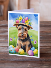 Load image into Gallery viewer, Welsh Terrier Easter Egg Hunt Greeting Cards - Blank Note Cards – 8-Pack of Artist-Designed Cards with Envelopes