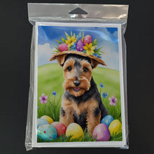 Load image into Gallery viewer, Welsh Terrier Easter Egg Hunt Greeting Cards - Blank Note Cards – 8-Pack of Artist-Designed Cards with Envelopes