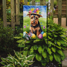 Load image into Gallery viewer, Welsh Terrier Easter Garden Flag - Easter Egg Hunt - Dog-Themed Spring Yard Decor