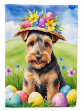 Load image into Gallery viewer, Welsh Terrier Easter Garden Flag - Easter Egg Hunt - Dog-Themed Spring Yard Decor