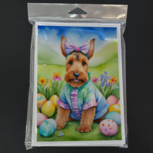 Load image into Gallery viewer, Welsh Terrier Easter Egg Hunt Greeting Cards - Blank Note Cards – 8-Pack of Artist-Designed Cards with Envelopes