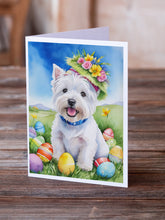 Load image into Gallery viewer, Westie Easter Egg Hunt Greeting Cards - Blank Note Cards – 8-Pack of Artist-Designed Cards with Envelopes