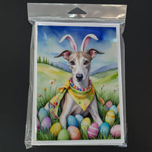 Load image into Gallery viewer, Whippet Easter Egg Hunt Greeting Cards - Blank Note Cards – 8-Pack of Artist-Designed Cards with Envelopes