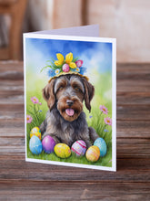 Load image into Gallery viewer, Wirehaired Pointing Griffon Easter Egg Hunt Greeting Cards - Blank Note Cards – 8-Pack of Artist-Designed Cards with Envelopes