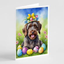 Load image into Gallery viewer, Wirehaired Pointing Griffon Easter Egg Hunt Greeting Cards - Blank Note Cards – 8-Pack of Artist-Designed Cards with Envelopes
