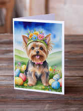 Load image into Gallery viewer, Yorkshire Terrier Easter Egg Hunt Greeting Cards - Blank Note Cards – 8-Pack of Artist-Designed Cards with Envelopes