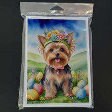 Load image into Gallery viewer, Yorkshire Terrier Easter Egg Hunt Greeting Cards - Blank Note Cards – 8-Pack of Artist-Designed Cards with Envelopes