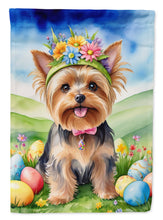 Load image into Gallery viewer, Yorkshire Terrier Easter Garden Flag - Easter Egg Hunt - Dog-Themed Spring Yard Decor