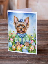 Load image into Gallery viewer, Yorkshire Terrier Easter Egg Hunt Greeting Cards - Blank Note Cards – 8-Pack of Artist-Designed Cards with Envelopes