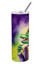 Load image into Gallery viewer, Alligator King of Mardi Gras Stainless Steel Skinny Tumbler