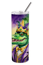 Load image into Gallery viewer, Alligator King of Mardi Gras Stainless Steel Skinny Tumbler