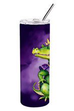 Load image into Gallery viewer, Alligator Mardi Gras Stainless Steel Skinny Tumbler