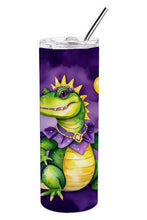 Load image into Gallery viewer, Alligator Mardi Gras Stainless Steel Skinny Tumbler
