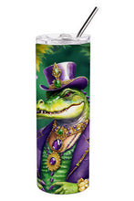 Load image into Gallery viewer, Alligator King of Mardi Gras Stainless Steel Skinny Tumbler