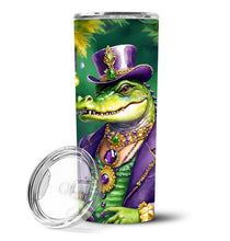Load image into Gallery viewer, Alligator King of Mardi Gras Stainless Steel Skinny Tumbler