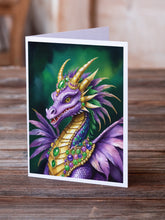 Load image into Gallery viewer, Dragon King of Mardi Gras Greeting Cards - Blank Note Cards – 8-Pack of Artist-Designed Cards with Envelopes