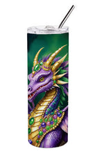 Load image into Gallery viewer, Dragon King of Mardi Gras Stainless Steel Skinny Tumbler