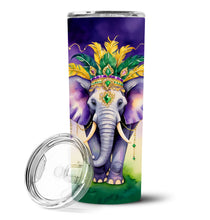 Load image into Gallery viewer, Elephant King of Mardi Gras Stainless Steel Skinny Tumbler