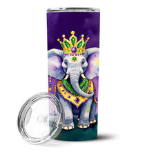 Load image into Gallery viewer, Elephant King of Mardi Gras Stainless Steel Skinny Tumbler
