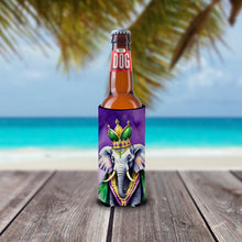 Load image into Gallery viewer, Elephant King of Mardi Gras Slim Can Huggers – Fun, Functional Drink Coolers for Every Occasion