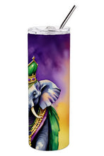 Load image into Gallery viewer, Elephant King of Mardi Gras Stainless Steel Skinny Tumbler