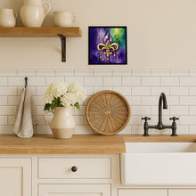 Load image into Gallery viewer, Fleur de lis Mardi Gras Framed Metal Print