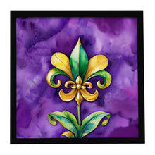 Load image into Gallery viewer, Fleur de lis Mardi Gras Framed Metal Print