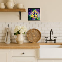 Load image into Gallery viewer, Fleur de lis Mardi Gras Framed Metal Print