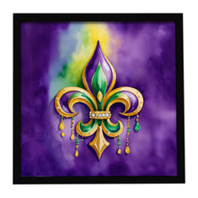 Load image into Gallery viewer, Fleur de lis Mardi Gras Framed Metal Print