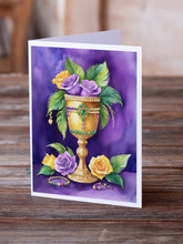 Load image into Gallery viewer, Goblet Mardi Gras Greeting Cards - Blank Note Cards – 8-Pack of Artist-Designed Cards with Envelopes