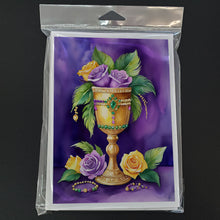 Load image into Gallery viewer, Goblet Mardi Gras Greeting Cards - Blank Note Cards – 8-Pack of Artist-Designed Cards with Envelopes