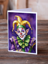 Load image into Gallery viewer, Jester Mardi Gras Greeting Cards - Blank Note Cards – 8-Pack of Artist-Designed Cards with Envelopes