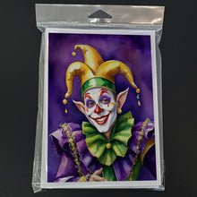Load image into Gallery viewer, Jester Mardi Gras Greeting Cards - Blank Note Cards – 8-Pack of Artist-Designed Cards with Envelopes