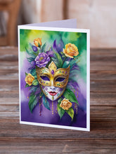 Load image into Gallery viewer, Mask Mardi Gras Greeting Cards - Blank Note Cards – 8-Pack of Artist-Designed Cards with Envelopes