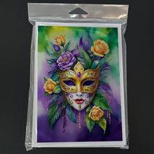 Load image into Gallery viewer, Mask Mardi Gras Greeting Cards - Blank Note Cards – 8-Pack of Artist-Designed Cards with Envelopes