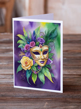 Load image into Gallery viewer, Mask Mardi Gras Greeting Cards - Blank Note Cards – 8-Pack of Artist-Designed Cards with Envelopes