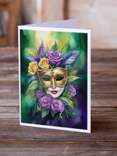 Load image into Gallery viewer, Mask Mardi Gras Greeting Cards - Blank Note Cards – 8-Pack of Artist-Designed Cards with Envelopes